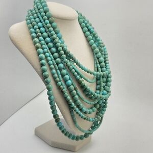 Premier Designs Faux Turquoise Beaded Choker Collar Necklace